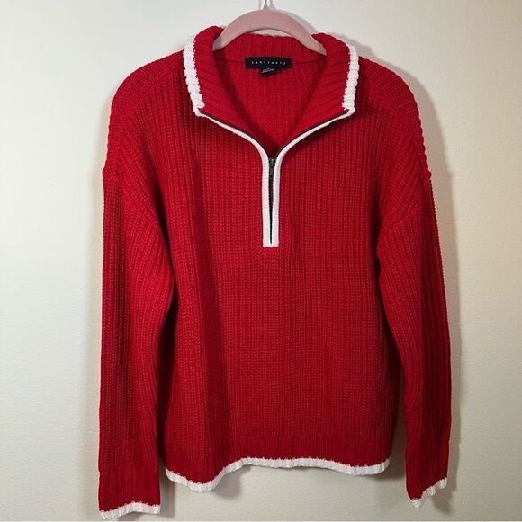 Sanctuary Women’s Red Quarter Zip Sweater Small - Picture 1 of 10